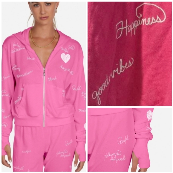 NWT Lauren Mishi Hezley Happy Thoughts hoodie